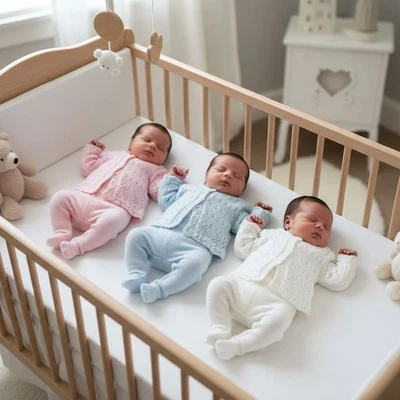 BEE BO Baby Girl Boy Cardigan Knit Premature Preemie Prem Early Tiny Reborn Doll Unisex