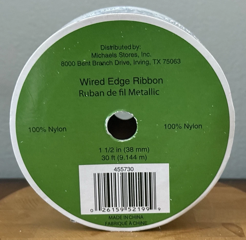 VTG Celebrate It HOLIDAY Wired Christmas Ribbon Blue & Silver Glitter Snowflake - Image 4 of 4