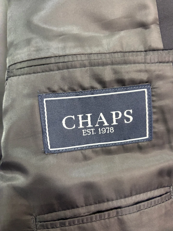 NEW Chaps 40R Navy Blue Gold Buttons 100% Wool Blazer Jacket Sport Suit Coat - Image 4 of 4