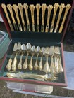FB Rogers Gold Plated Flatware Set Of 84 Pieces Wooden Case Excellent — photo 2