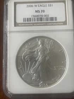 2006-W $1 Burnished American Silver Eagle Coin MS 70 NGC
