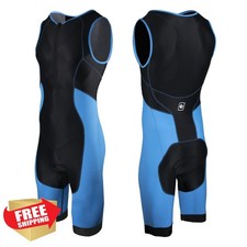 Mens Triathlon Suit One-Piece Sleeveless Trisuits Wet Suit Cycling Running