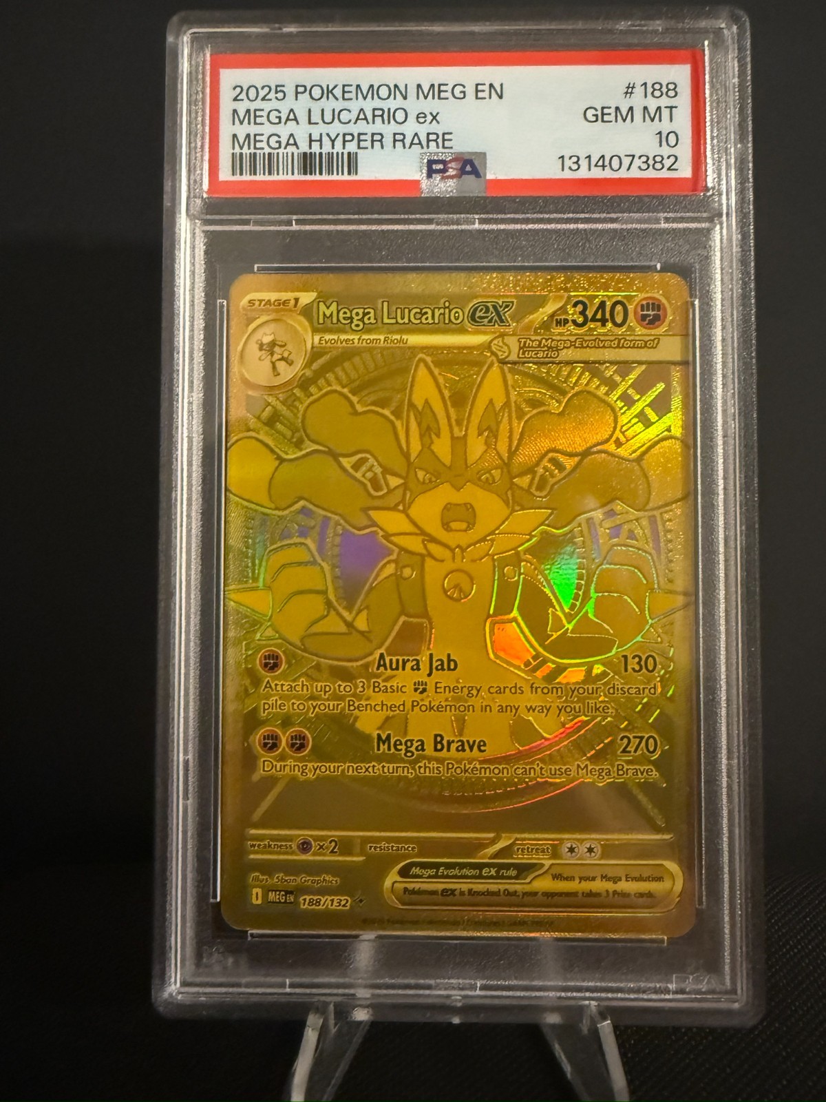 2025 Pokemon Mega Evolution Mega Lucario Ex #188 GEM MT PSA 10 Mega Hyper Rare