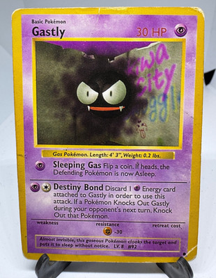 Vintage Pokemon Card Gastly Base Set 1999