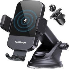 CHGeek Wireless Car Charger, 15W Fast Charging Auto Clamping Car Charger Phone M