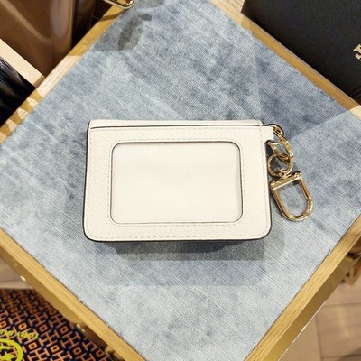 Latest Tory Burch Thea Ivory Flap Card Case Key Ring Coin Pouch
