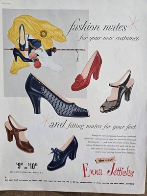1954 Women's Enna Jetticks Shoes Fashion Mates Vintage  Fashion ad 