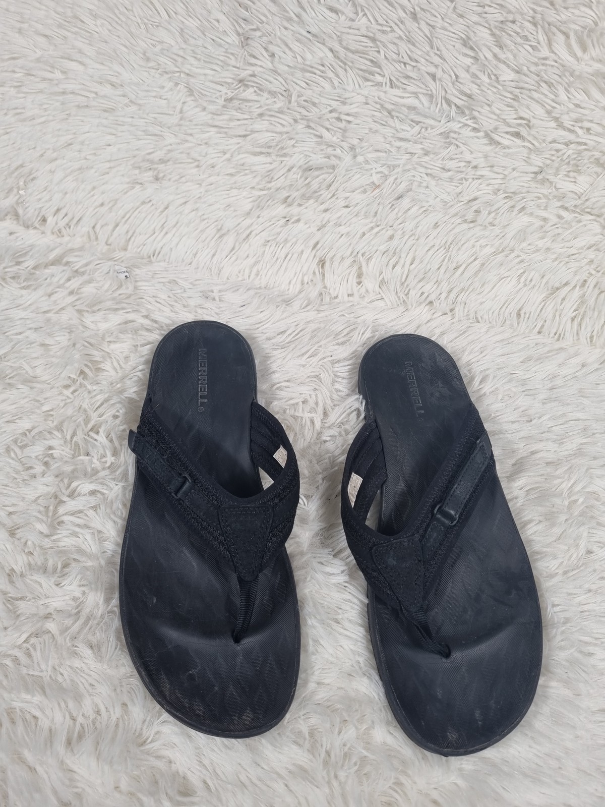 Scarpe Merrell uomo taglia 9 sandali neri impugnatura a scelta infradito comode outdoor