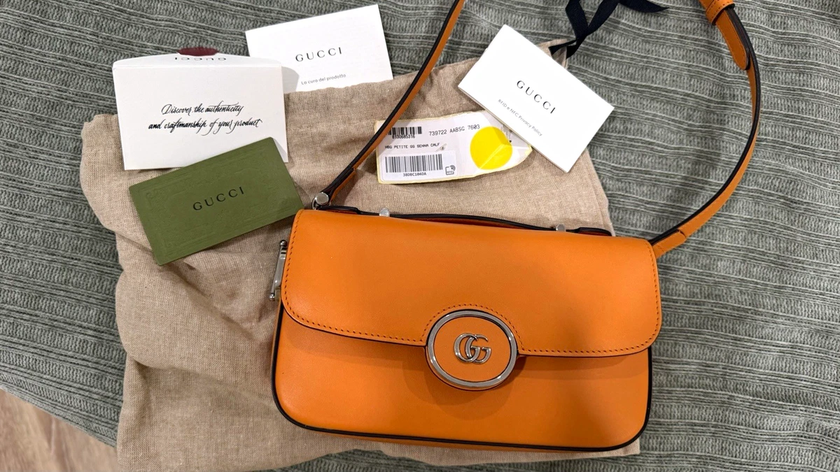 Gucci Leather Exterior Orange Bags & Handbags for Women for sale