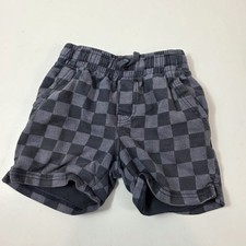 tea collection boy's camp shorts checkered 6 blue