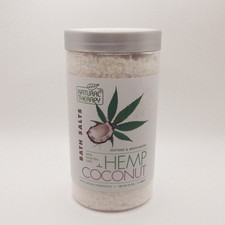 New Natural Therapy Hemp  Coconut Bath Salts 37 Oz With Dead Sea Salts