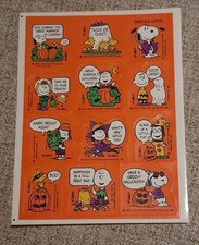 Vntg. Peanuts Halloween Sticker Sheet