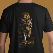 Wildlife Unisex t-shirt - Prowling Tiger Tee - Image on back - Big Cat
