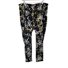 J. Jill Fit Womens Floral Performance Leggings Sz 2X Multicolor Pockets Active