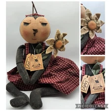 Vintage Pearson's Simply Primitives LADY LADYBUG Country Folk Art Doll w/ tags