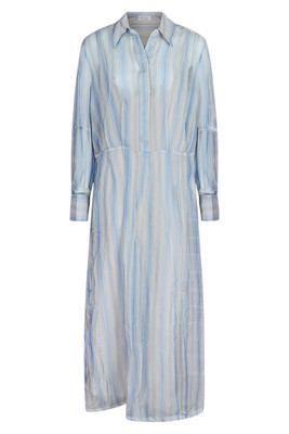 Brunello Cucinelli Kleid Hemdblusenkleid aus Crispy Seide mit Unterkleid L