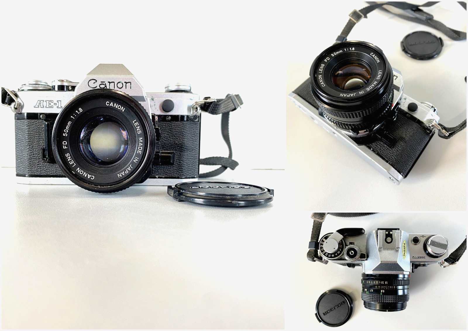 FOTOCAMERA REFLEX CANON AE-1 35mm OBIETTIVO FD 50 1:1,8 JAPAN '70