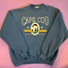 Vintage 90s TULTEX Cape Cod Lighthouse Sweatshirt Nautical Resortwear Crewneck