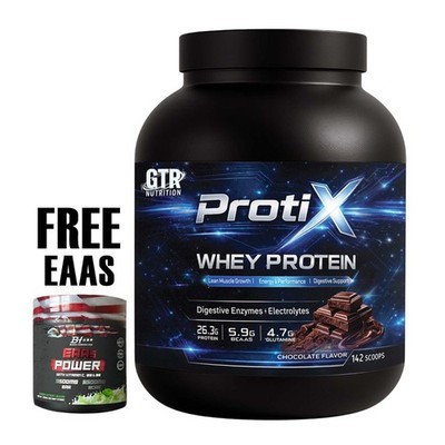 Protix Whey Protein 5KG Chocolate  Creatine & EAAs Muscle Recovery Formula   GTR