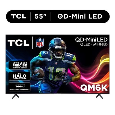 55'' QM6K Series QD-Mini LED QLED 4K UHD HDR Smart Google TV 144Hz w/ Dolby Atmos