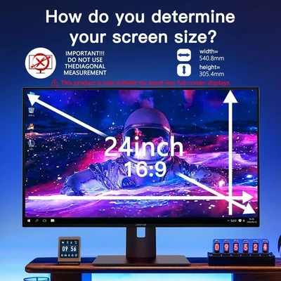 3 Pack Computer Privacy Screen 24” for 16:9 Widescreen Removable Halloive - Image 1 of 3