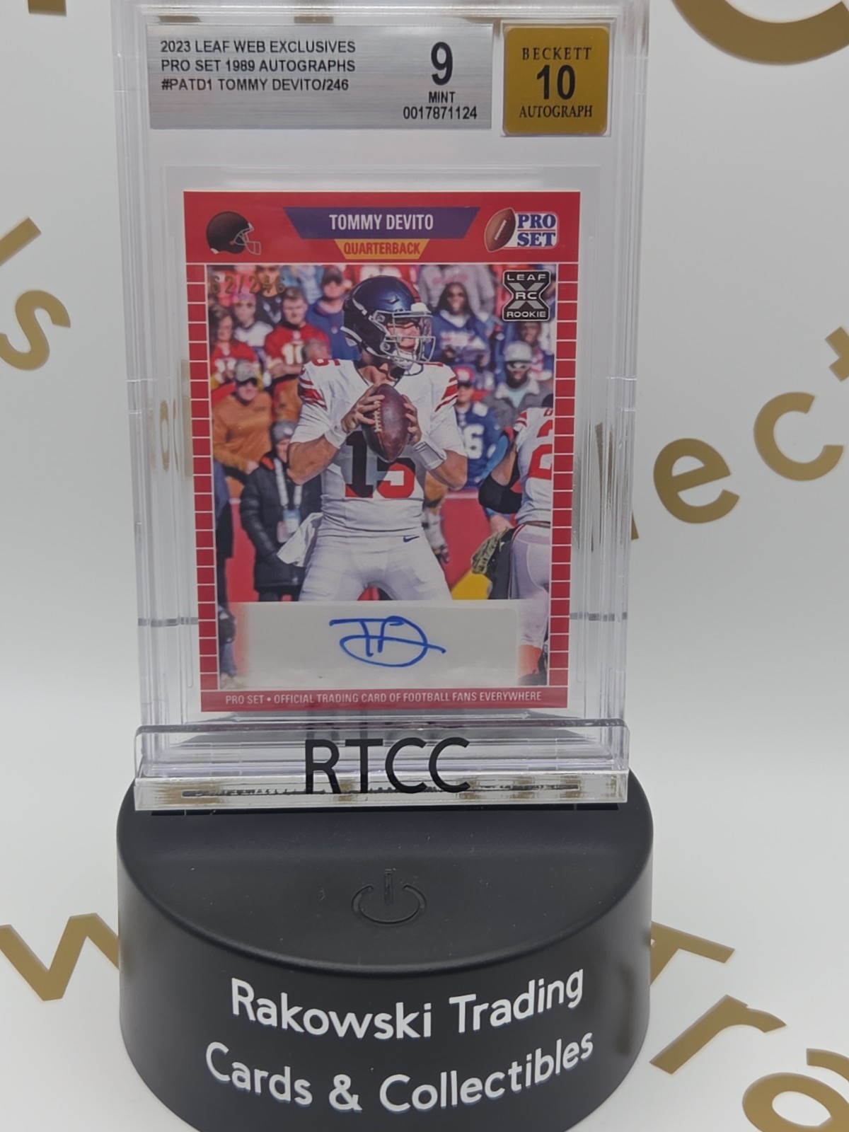 Tommy Devito 2023 Leaf Web Exclusives Pro Set 1989 Rookie Autograph 62/246