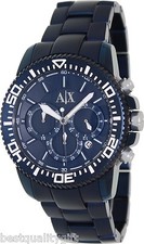 NEW ARMANI EXCHANGE BLUE ALUMINUM BAND CHRONOGRAPH DATE MEN'S WATCH AX1209+BOX