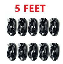10x OEM 5FT Micro USB Charger Fast Charging Cable Cord For Samsung Android Black