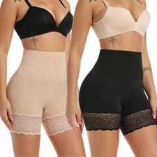 Womens Body Shaper Lace Knicker Tummy Control Panties High Waisted Safety Shorts