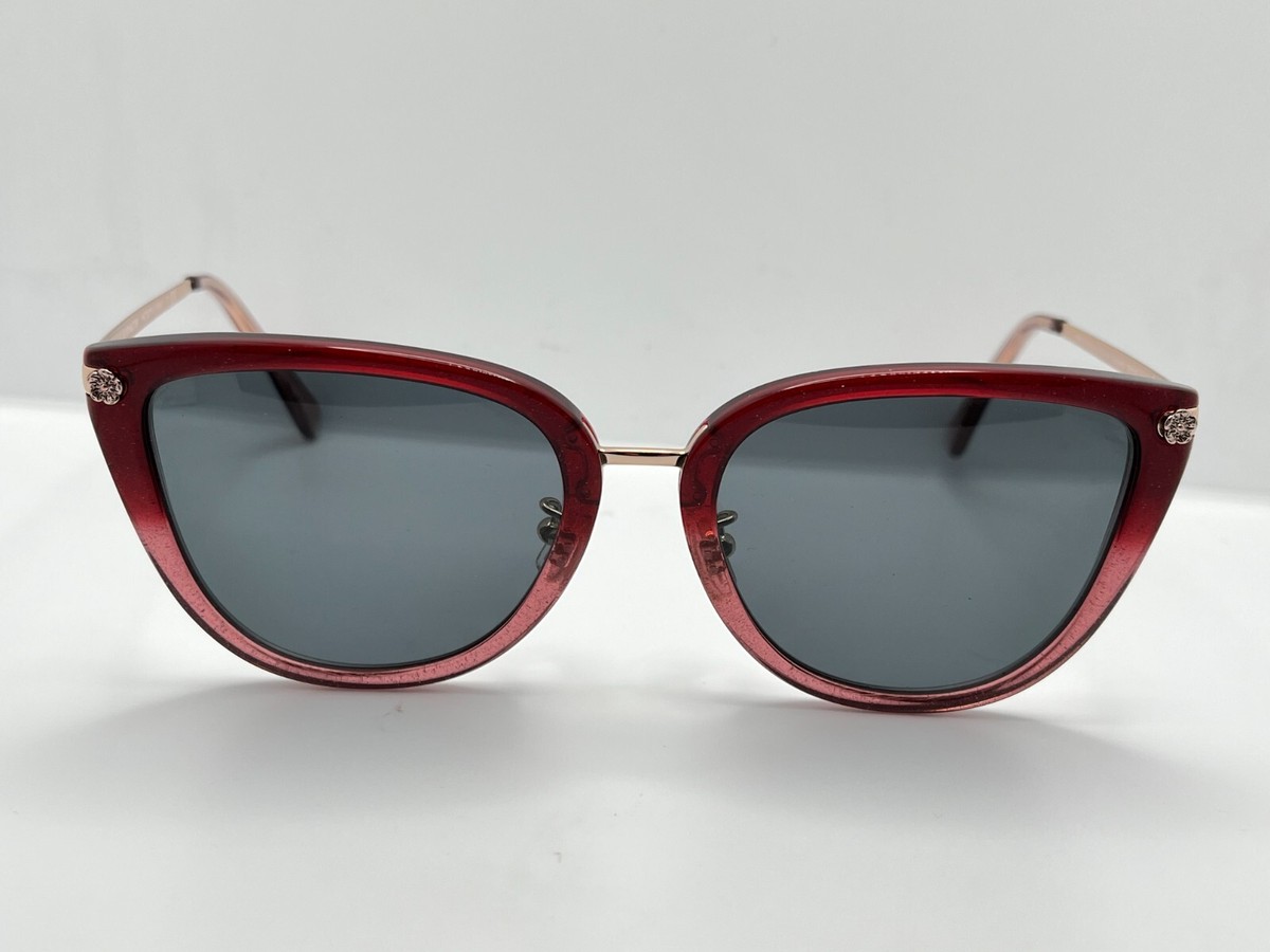 Coach Burgundy Red Gradient Logo Sunglasses With Gold Hardware Coach Cad33 HC8422U 5870/8H Sunglasses - US main image 2