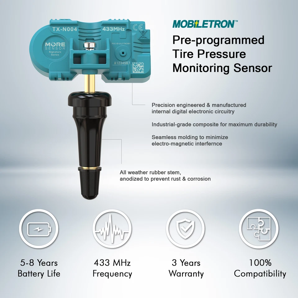 Sensor de presión de neumáticos TPMS Snap In 433 MHz | BMW Mercedes Supra 36106877937 (4) Foto 3 de 4