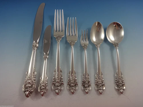 Grande Baroque by Wallace Sterling Silver Flatware Set For 6 Service 42 Pieces