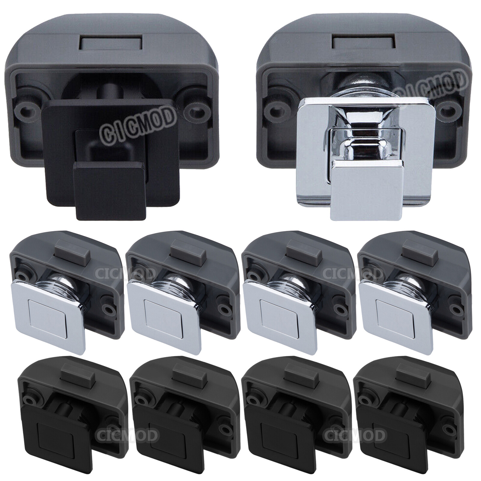 1-10PCS Push Button Catch Lock Latch Knob Drawer Cupboard Door Cabinet Campervan