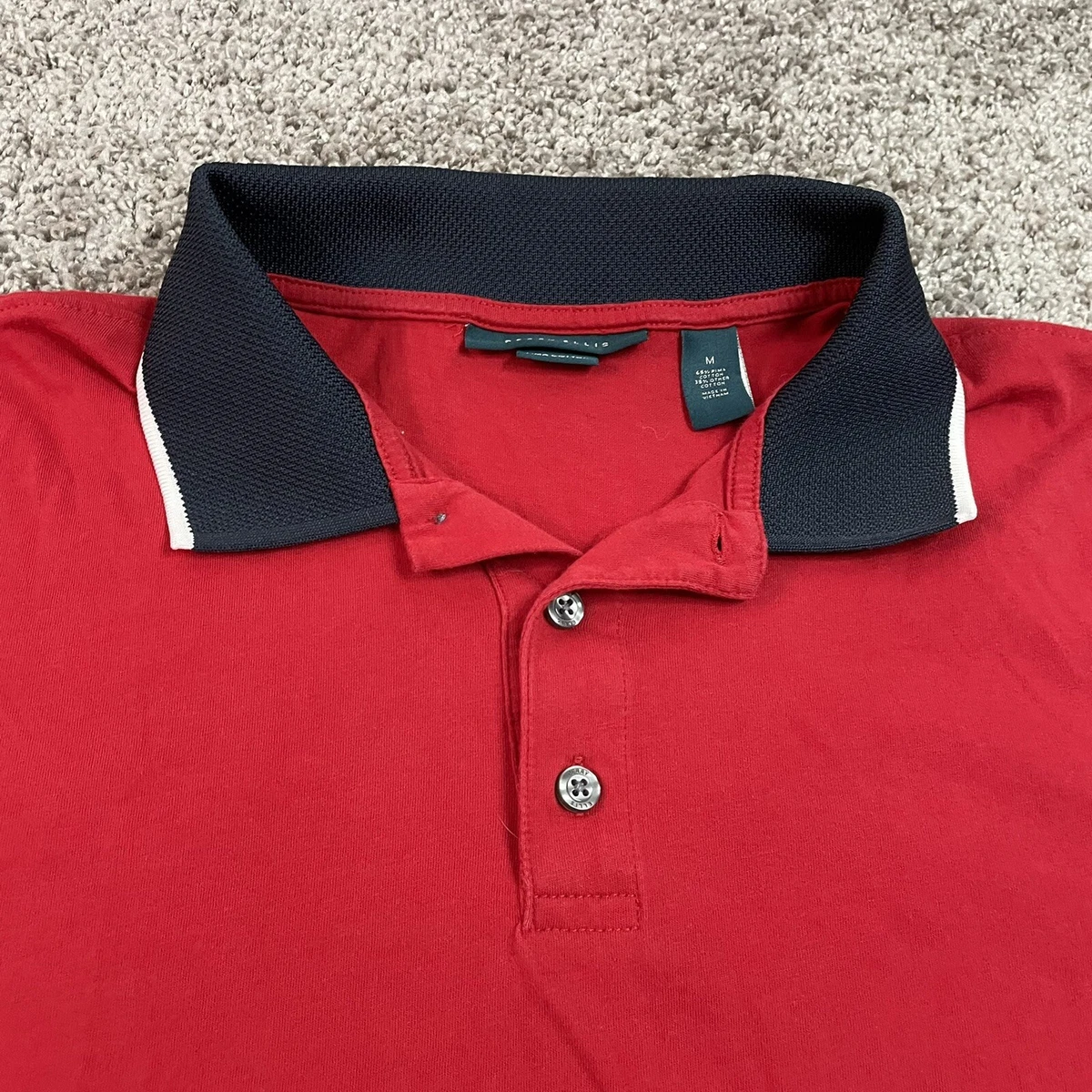 Perry Ellis Polo Shirt Adult Medium Red Pima Cotton Casual Golfing