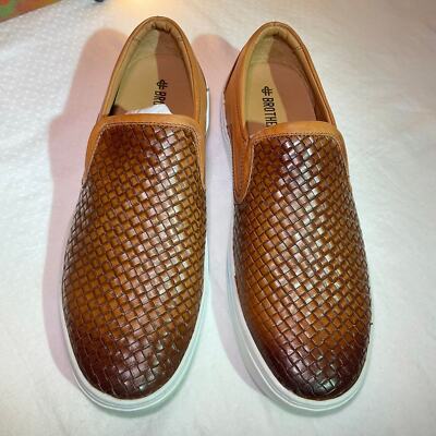 Men\'s Leather Luxury Slip on Sneaker, 8.5 M US, Cognac Nappa Men main image 2