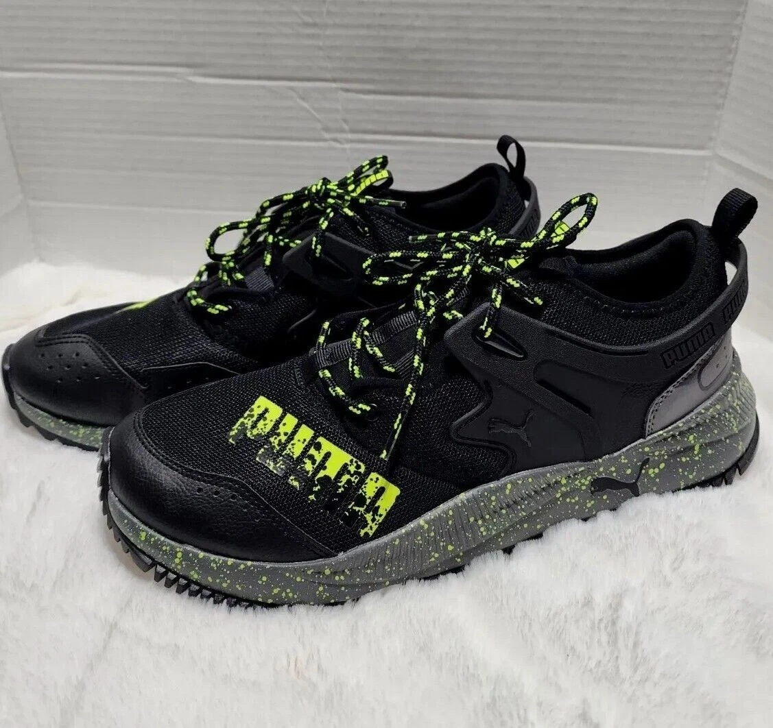 NEW PUMA Men’s Black & Fizzy Lime Pacer Future Trail Sneakers Sz 11