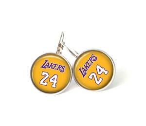 Kobe Bryant Lakers 24 Earrings Usa Handmade Stainless Steel Silver