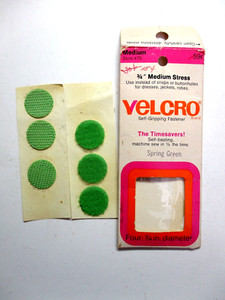 Textron Velcro Green 3/4 Hook Loop Dots Medium Stress Fastener Sewing Supply Vtg
