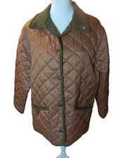 John Partridge Womans Tartan Woven Polyester Quilted Jacket Rust Check Size Xs