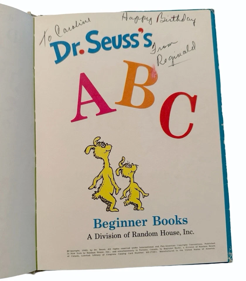 Dr Seuss’s ABC 1963 First Edition HC w Dust Jacket Beginner Books VG Vintage Foto 4 de 4