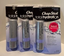 Lot of 3 Chapstick Hydration Natural Age Defying Soothing Vanilla Lip Care-Fast