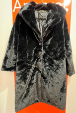 I Saw It First Black Button Up Collared Faux Fur Coat, Size 14,bnwt, Rrp £90, B8