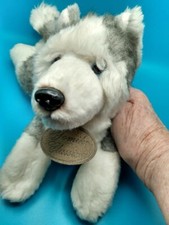 Blue Eyed Husky 12 inch long Plush Dog Russ Berrie Yomiko Classics