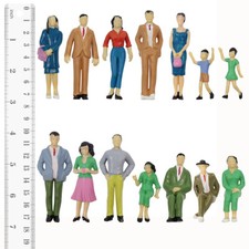 14pcs Échelle G 1:25 Modèles de Personnes Peints (Adultes et Enfants) Railway