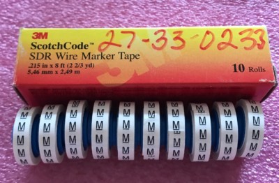 3M SDR-M Wire Marker Tape, Lot Of 10 Rolls 