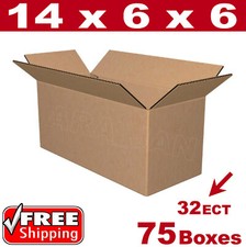 75 - 14x6x6 Cardboard Boxes Mailing Packing Shipping Box 32ECT Corrugated Carton