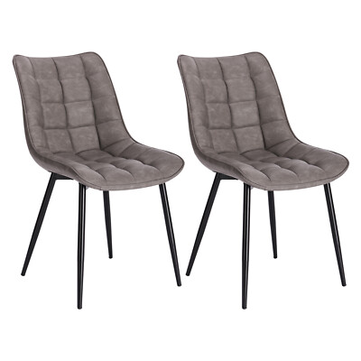 2er Set Esszimmerstühle Küchenstühle Sitzfläche aus Kunstleder Metall BH207dgr-2