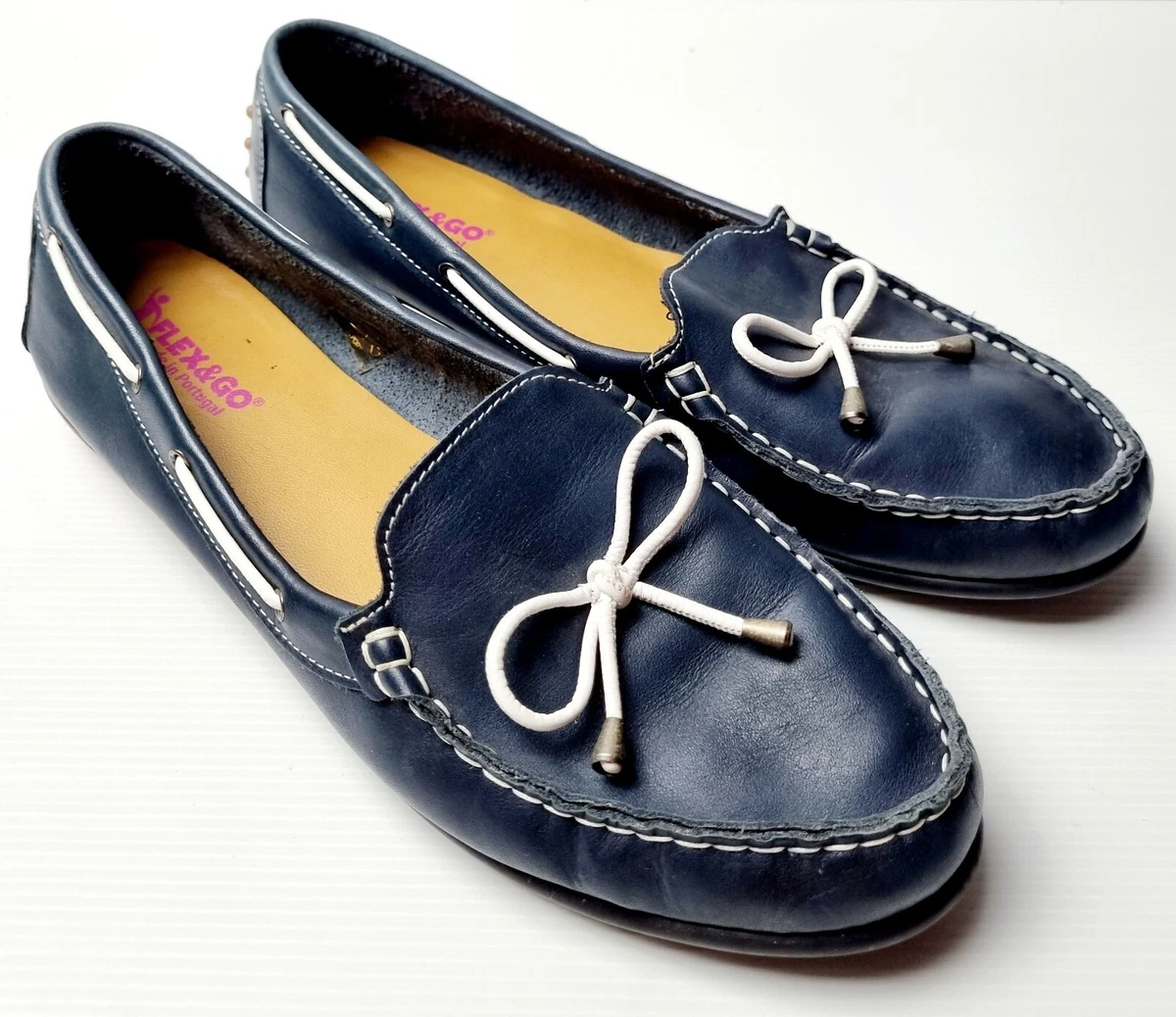 Flex Go Womens Comfortable Leather Loafers Shoes Made In Portugal Worn Once