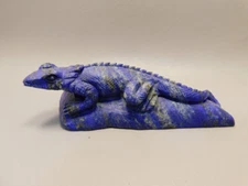 Lizard Figurine Blue Lapis Collectible Gemstone Animal Carving #O251