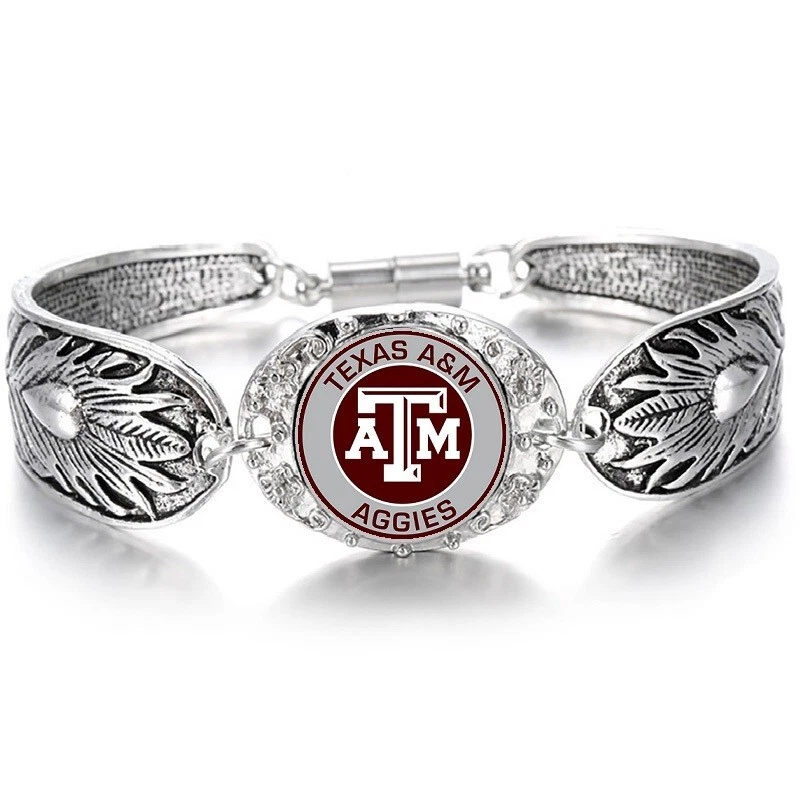 Conjunto de collar y pulsera de plata esterlina Texas A&M Aggies State D3D19 Foto 2 de 4